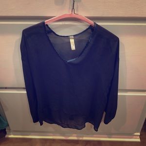Sheer navy blouse